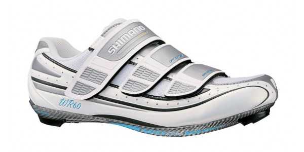 Kolesarski čevlji cestni SHIMANO -WR60, ŽENSKI, BELI karbon